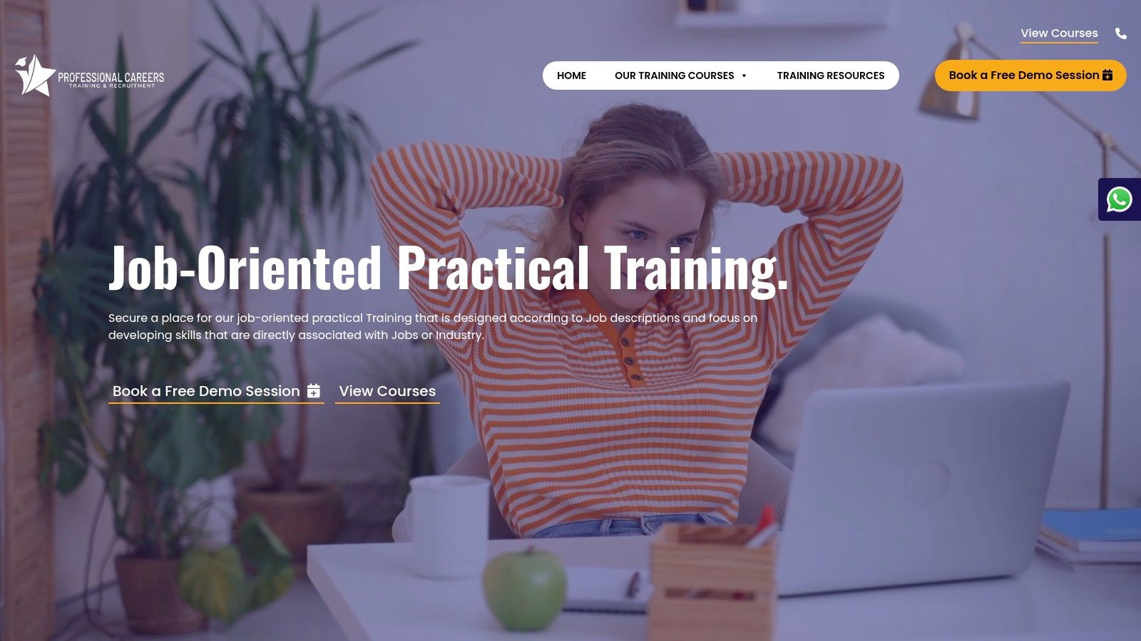 Screenshot from https://professionalcareers-training.co.uk