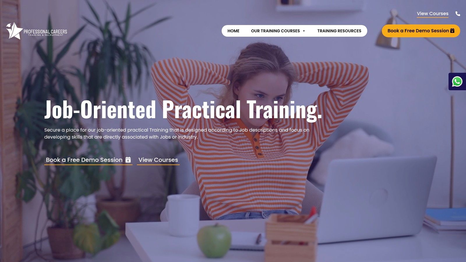 Screenshot from https://professionalcareers-training.co.uk