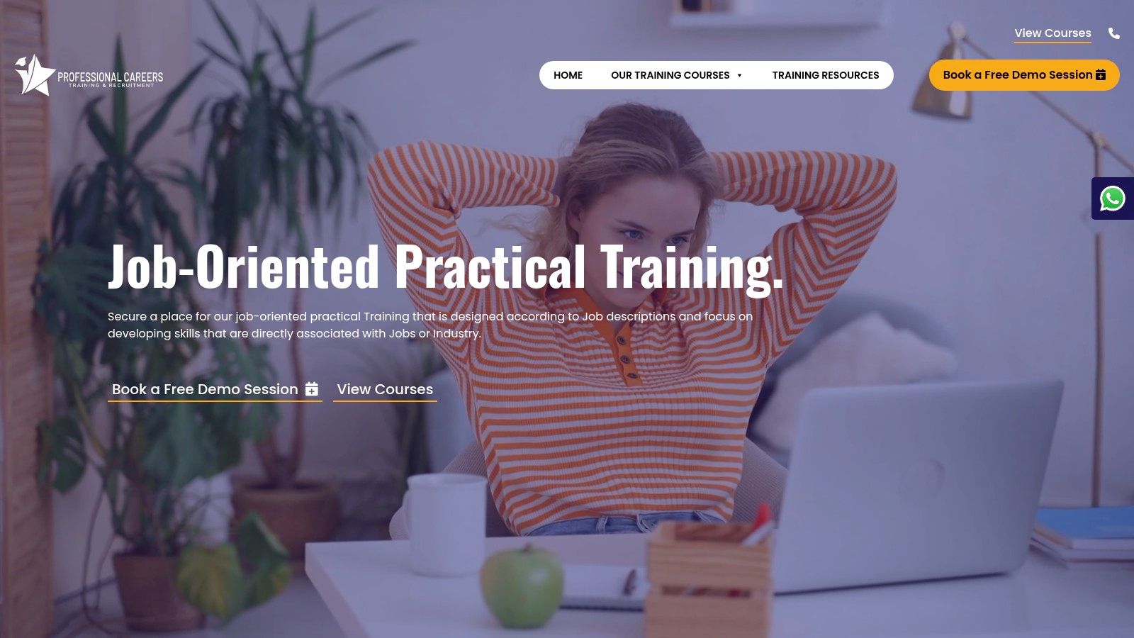 Screenshot from https://professionalcareers-training.co.uk