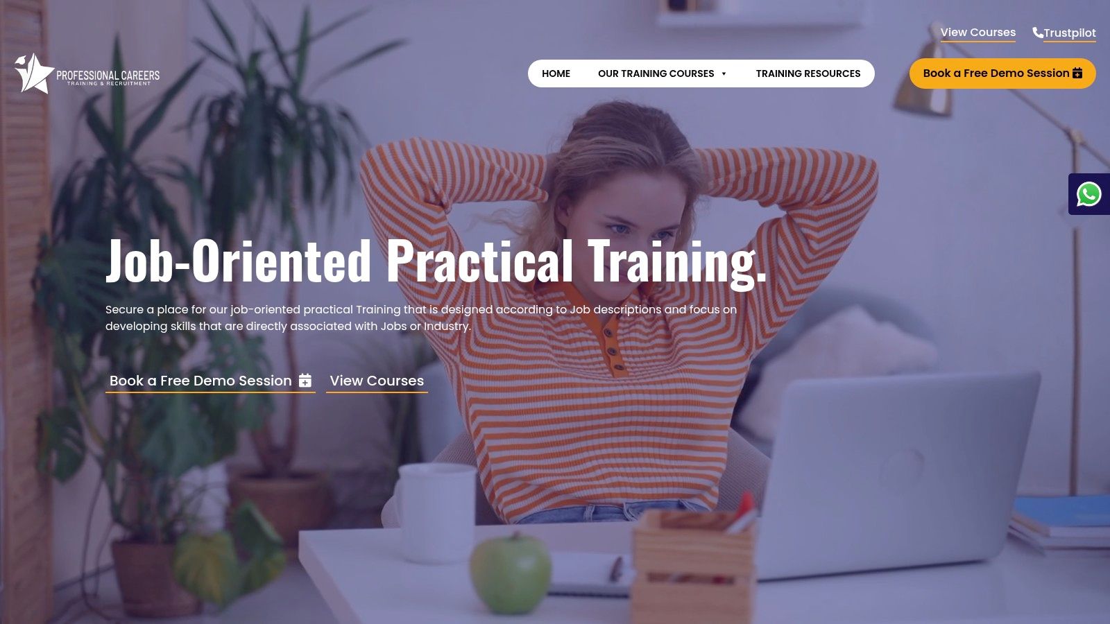 Screenshot from https://professionalcareers-training.co.uk/