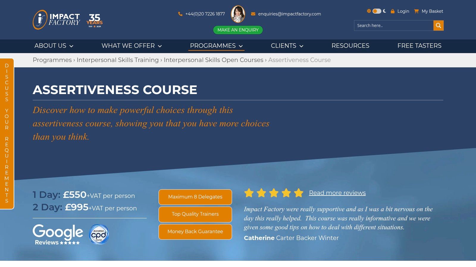 Impact Factory – Assertiveness Course
