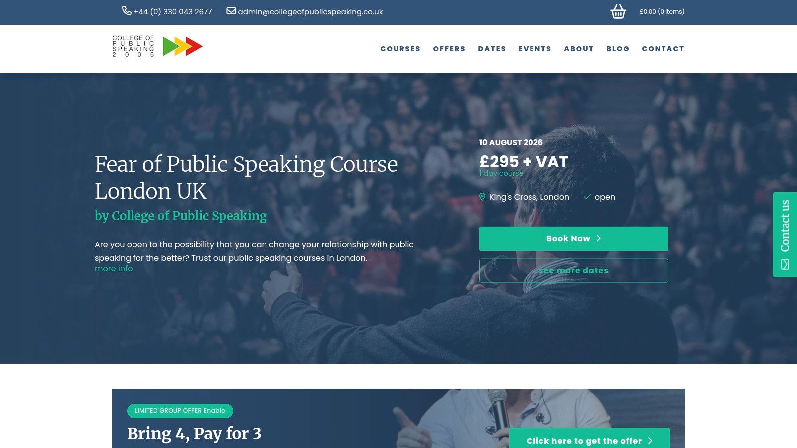 College of Public Speaking – Fear of Public Speaking